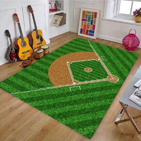Baseball Rug for Boys Bedroom 5'x7' Non Slip Sports Rug,Boys Rugs for Bedroom Living Room Baseball Room Decor