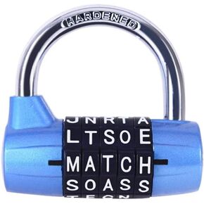 WANLIAN Blue 5 Letter Combination Lock, Suitable for Gym Locker, Toolbox, Outdoor Gate, Office, Suitcase, Backpack