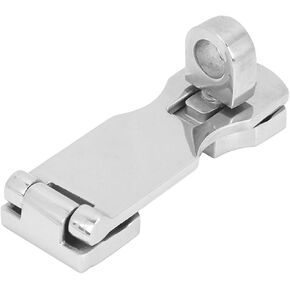 Marine Grade Stainless Steel Heavy Duty Door Hasp with Turning Padlock Eye Mount, Swivel Safety Hasp, Rust Resistant Hasp Safety Padlock Clasps for Cabinets, Chests Or Doors with Screws