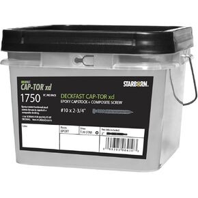 Starborn Cap-Tor xd Screws for PVC and Composite Decking - 1750 Pro Pack Cedar Epoxy Finish #10 x 2-3/4"