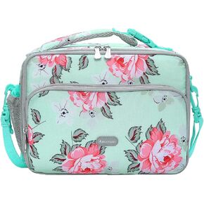 Amersun Lunch Bag for Kids[Patent Design], Insulated School Lunch Box with Adjustable Shulder Strap & 2 Pockets for Teen Girl Boy,Lunch Cooler with Padded Inner Keep Food Warm Cold Fresh,Sea Blue