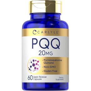 Carlyle PQQ Supplement 20 mg | 60 Capsules | Non-GMO and Gluten Free