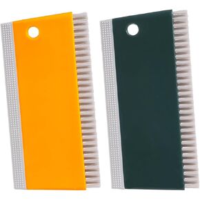 2 Pack Silicone Squeegees with Countertop Brush,Water Scraper,Squeegee Cleaning Brush for Pot Pan Dish Scraper,Windows,Mirrors,Bathroom Glass Shower,Kitchen Countertops and Sink