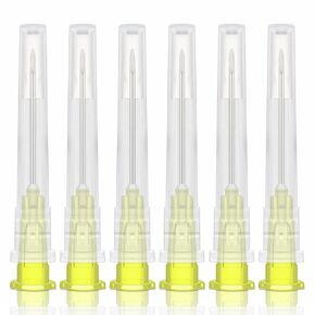 120Pcs 18Gauge Dispensing Needles 1 Inch with Cap Individually Wrapped Sealed for Scientific Labs, Measuring Refilling, Industrial Dispensing Accessories