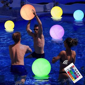 Large Floating and Inflatable LED Glow in The Dark Beach Ball Toy with Color Changing Lights | Great for Summer Parties, Pool/Beach Parties, Raves, or Blacklight/Glow Parties