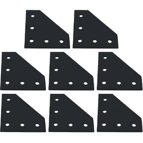 RLECS 8PCS 60x60mm Aluminium Profile Accessory Right Angle Connection Plate 2020 Angle Bracket Plate Black L Type Connection Plate Suitable for Mechanical Equipment 3D Printer CNC Milling Machine