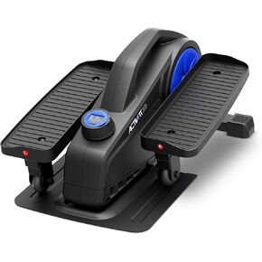 SereneLife Compact Ergonomic Seated Under Desk Exercise Elliptical Machine Mini Exerciser with 8 Resistance Level, Resistance Band LCD Monitor Home Office Leg Exercise Equipment for Seniors Adults