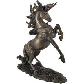 Veronese Design Bronzed Rearing Unicorn Statue