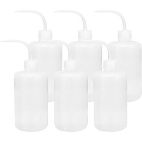 PATIKIL 500ml 17oz Succulent Lash Tattoo Wash Bottle, 6 Pcs Plastic Watering Squeeze Bottle Rinse Bottle for Plant Eyelash Extensions Irrigation Lab Gap Cleaning, Clear