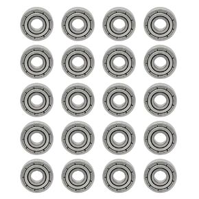 627ZZ Ball Bearing 7mm x 22mm x 7mm Double Surround 80027 627-2Z Deep Groove Bearing, Carbon Steel 20Pcs
