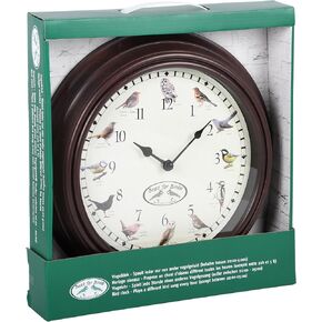 Esschert Design FB416 Bird Sounds Clock, Dark Brown