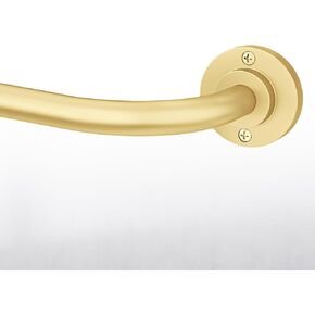 Hei! Dear Gold Curtain Rod,Curtain Rods for Windows 28 to 60 Inch,Blackout Curtain Rod,Wrap Around Curtain Rod,5/8 Inch Adjustable Small Curtain Rod,Bedroom Curtain Rods,Round Curved Curtain Rod,Brass