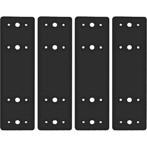 4pcs 3x10 Straight Steel Flat Mending Plate with Holes, Truss Plate, Reinforcement Metal Mounting Plate, Joining Bracket, I Plate for Framing Pergolas, I-Truss Connections Black