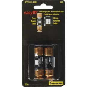 Cooper Bussmann BP/FRN-R-20ID 250-volt Current Limiting Class RK5 Fuse with Fusetron Dual Element and Time Delay, 2 Pack