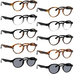 BLUELESS 10-pack Reading Glasses for Women Men