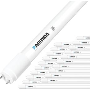 PARMIDA 20-Pack 4FT LED T8 Hybrid Type A+B Light Tube, 24W, Plug & Play or Ballast Bypass, Single-Ended OR Double-Ended Connection, 3000lm, Frosted Cover, T8 T10 T12, ETL - 6000K