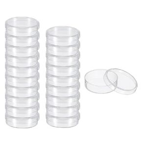 PATIKIL 60mm Plastic Petri Dishes with Lid, 20 Pcs Petri Plates Tissue Culture Plate for Lab Science Experiment, Clear