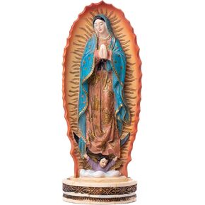 Virgen de Guadalupe Statues 8 Inch - Our Lady of Guadalupe Statue - Virgencita de Guadalupe Statues - Estatua de la Virgen de Guadalupe - The Blessed Virgin Mary Statue - Rosary Holder