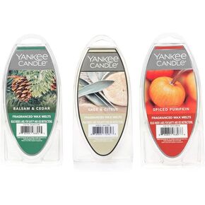 Yankee Candle Lot of 3 Fragrance Wax Melts - Balsam & Cedar, Spiced Pumpkin, Sage & Citrus
