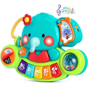 Baby Toys 6-12 Months Dinosaur Piano Music Light Up Toys for 1 Year Old Boys Girls Infant Toys for 7 8 9 10 12 18 Months Early Learning Interactive Piano Keyboard Toys 1 Year Old Xmas Birthday Gift