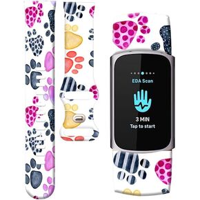 Compatible with Charge 6/Charge 5 WatchBands for Women Men,Elastic Adjustable Wristbands,Breathable Sport Band Soft Waterproof Health Tracker