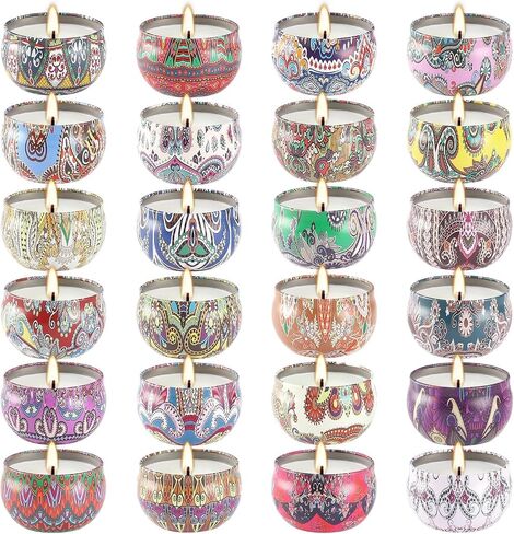 Scented Candles Gifts Set 24 Pack Soy Wax Travel Tin Jar Candles for Home 2.5 OZ jar Candles for Mom for Christmas, Birthday, Thanksgiving, Mother's Day in Saudi Arabia