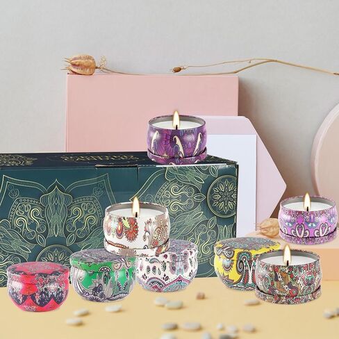Scented Candles Gifts Set 24 Pack Soy Wax Travel Tin Jar Candles for Home 2.5 OZ jar Candles for Mom for Christmas, Birthday, Thanksgiving, Mother's Day in Saudi Arabia