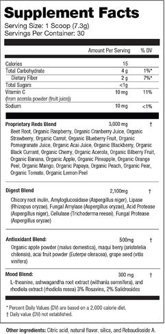 310 Nutrition Reds - Black Cherry Supplement Powder Sugar Free Blend with Beet Root, Digestive Enzymes, Antioxidants, Tart Cherry Flavor, Smoothie Mix - Keto Friendly in Saudi Arabia