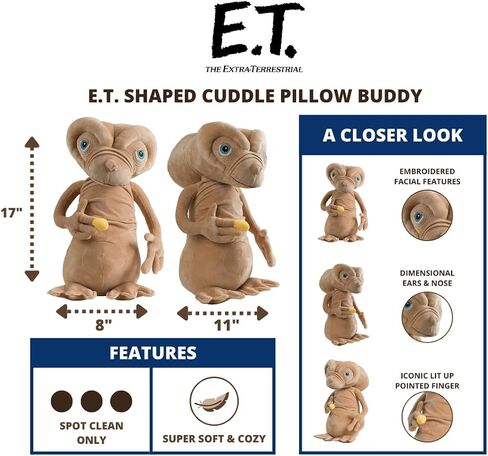 Franco E.T. The Extra-Terrestrial Super Soft Plush 17 inch Cuddle Pillow Buddy, One Size in Saudi Arabia
