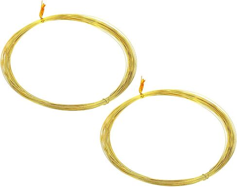PATIKIL Half Hard Brass Wire, 2Pcs 26Gauge/0.4mm Diameter 10m/32.8ft Pure Craft Wire for Jewelry Making Beading Garden Plants in Saudi Arabia