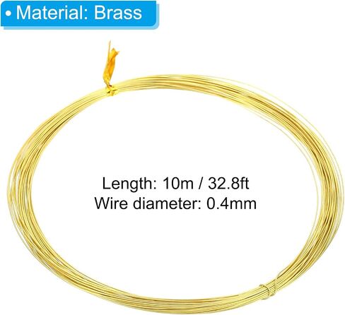 PATIKIL Half Hard Brass Wire, 2Pcs 26Gauge/0.4mm Diameter 10m/32.8ft Pure Craft Wire for Jewelry Making Beading Garden Plants in Saudi Arabia