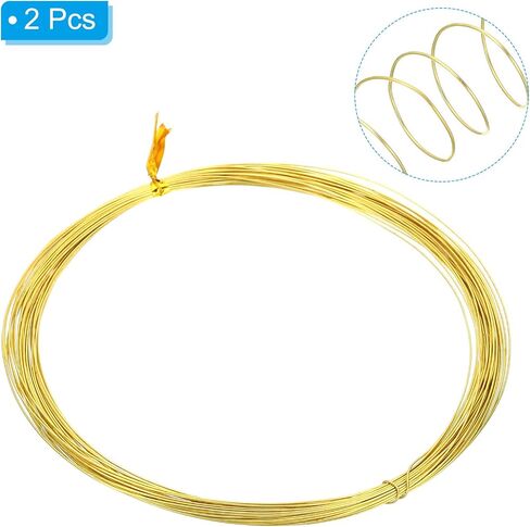 PATIKIL Half Hard Brass Wire, 2Pcs 26Gauge/0.4mm Diameter 10m/32.8ft Pure Craft Wire for Jewelry Making Beading Garden Plants in Saudi Arabia