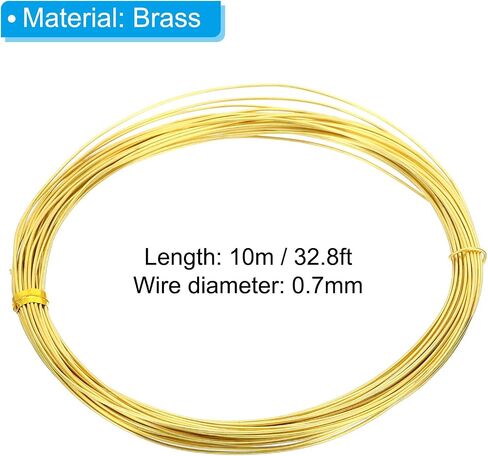 PATIKIL Half Hard Brass Wire, 2Pcs 26Gauge/0.4mm Diameter 10m/32.8ft Pure Craft Wire for Jewelry Making Beading Garden Plants in Saudi Arabia