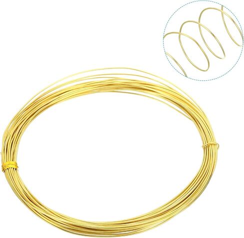 PATIKIL Half Hard Brass Wire, 2Pcs 26Gauge/0.4mm Diameter 10m/32.8ft Pure Craft Wire for Jewelry Making Beading Garden Plants in Saudi Arabia
