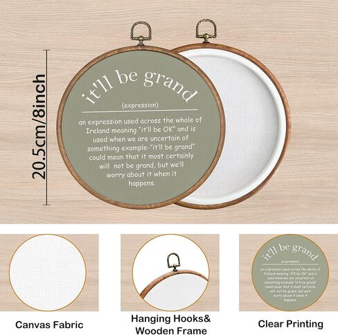 ksdut الأيرلندية نعمة جدار الفن الديكور - التأكيدات الإيجابية النسيج جدار الفن قماش الإطار شنقا المطبوعات، اقتباس ملهمة سوف يكون كبير جولة جدار الفن لديكورات المكاتب المنزلية 8 "x8" in Kuwait