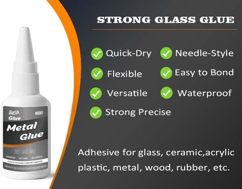 Super Glue for Metal 40g for Instant Strength，Super Fast-Curing Adhesive for Plastic, Ceramic, Glass, Wood, Metal, Rubber, DIY Crafts - Clear, Acrylic, Mirror - Instant, Strong Bonding Solution in Saudi Arabia
