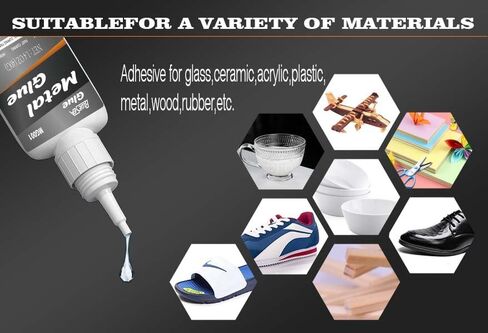 Super Glue for Metal 40g for Instant Strength，Super Fast-Curing Adhesive for Plastic, Ceramic, Glass, Wood, Metal, Rubber, DIY Crafts - Clear, Acrylic, Mirror - Instant, Strong Bonding Solution in Saudi Arabia