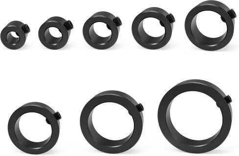 8PCS Drill Stop Bit Collar Set(3mm, 4mm, 5mm, 6mm, 8mm, 10mm, 12mm,16mm) Carbon Steel Drill Bit Hole Adjustable Depth Split Positioner Ring, Tighten by Stops Set-Screw in Saudi Arabia