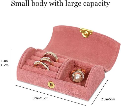 Mini Earring Jewelry Travel Case, Portable Traveling Jewelry Organizer Storage Case, Cute Small Jewelry Organizer Box, Jewelry Storage Holder for Womens Girls Rings Earrings Necklaces (Pink) in Kuwait