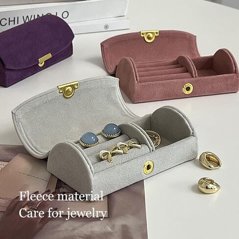 Mini Earring Jewelry Travel Case, Portable Traveling Jewelry Organizer Storage Case, Cute Small Jewelry Organizer Box, Jewelry Storage Holder for Womens Girls Rings Earrings Necklaces (Pink) in Kuwait