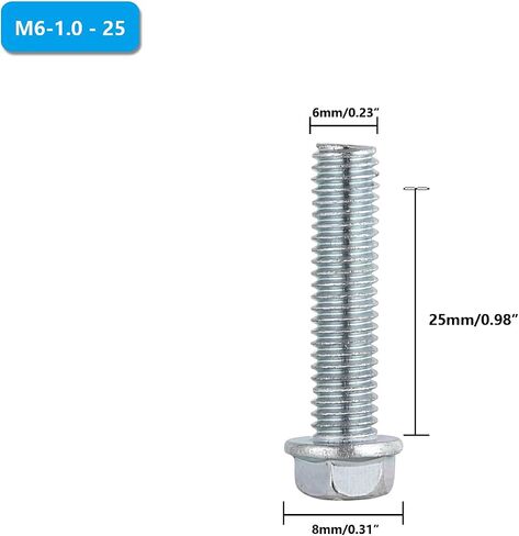 Minho دراجة نارية عالية القوة الصف 8.8 متري ذات حواف سداسية البراغي M6-1.0 - 110 in Saudi Arabia