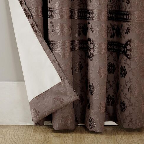 Sun Zero Elidah Medallion Bonded Velvet Thermal Extreme Total Blackout Grommet Curtain Panel, 50" x 84", Gray in Saudi Arabia