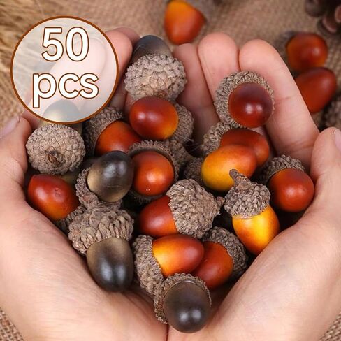 الجوز للزينة، الجوز الاصطناعي للحرف اليدوية، 50 قطعة من الجوز للسناجب، عيد الشكر، محاكاة نابضة بالحياة، زينة عيد الميلاد، زخرفة الجوز الطبيعية المزيفة (ب) in Saudi Arabia