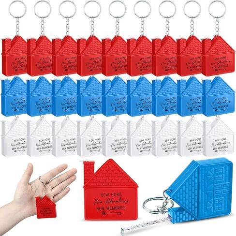 30 Pcs First Time Home Buyers Gifts House Shape Tape Measure Keychains 1m/3ft Real Estate New Home Gifts Closing Gifts for Home Buyers Client Congratulations from Agent Friends in Kuwait