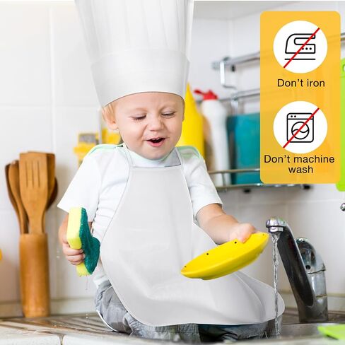JaGely 60 Pcs Kids Apron and Chef Hat Set with 30 Aprons 30 White Hats Kids Costume Girls Boys ChildCooking Painting Crafting in Saudi Arabia