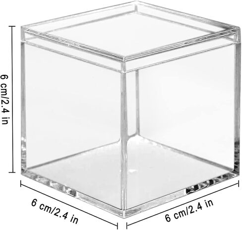 Clear Acrylic Plastic Square Cube, 8-piece Acrylic Clear Box, Long Lasting, with Lid, Acrylic Square Container is Suitable for Storing Candy, Small Accessories, Cosmetics (2.36inch) in Saudi Arabia