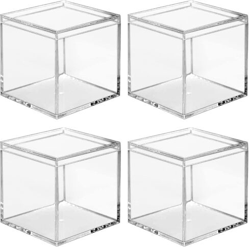 Clear Acrylic Plastic Square Cube, 8-piece Acrylic Clear Box, Long Lasting, with Lid, Acrylic Square Container is Suitable for Storing Candy, Small Accessories, Cosmetics (2.36inch) in Saudi Arabia
