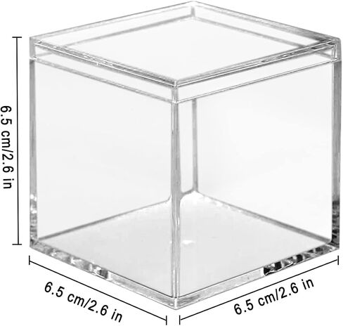 Clear Acrylic Plastic Square Cube, 8-piece Acrylic Clear Box, Long Lasting, with Lid, Acrylic Square Container is Suitable for Storing Candy, Small Accessories, Cosmetics (2.36inch) in Saudi Arabia