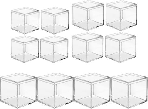 Clear Acrylic Plastic Square Cube, 8-piece Acrylic Clear Box, Long Lasting, with Lid, Acrylic Square Container is Suitable for Storing Candy, Small Accessories, Cosmetics (2.36inch) in Saudi Arabia