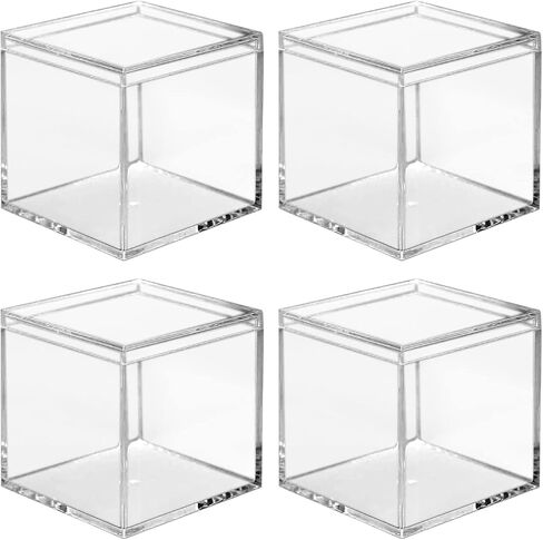 Clear Acrylic Plastic Square Cube, 8-piece Acrylic Clear Box, Long Lasting, with Lid, Acrylic Square Container is Suitable for Storing Candy, Small Accessories, Cosmetics (2.36inch) in Saudi Arabia